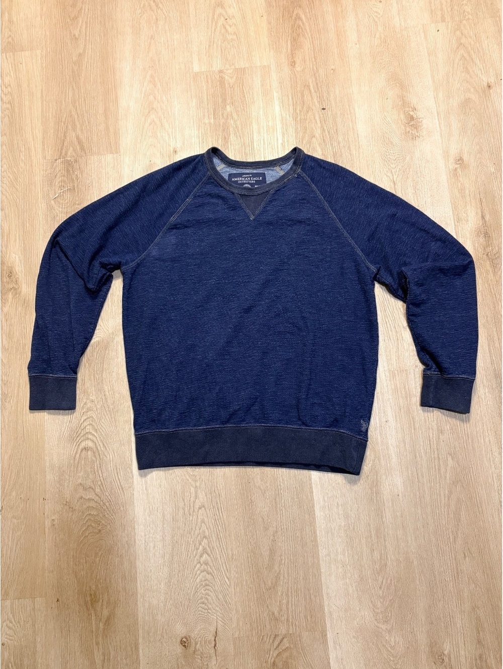 American Eagle Outfitters Navy Pullover Thermal Sweater Size Large Y2K Skater
